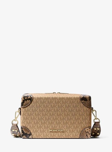 jeanie Small Signature Snake Embossed Crossbody Bag