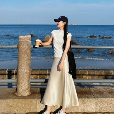 Satin Ruffle 鱼尾醋酸半裙