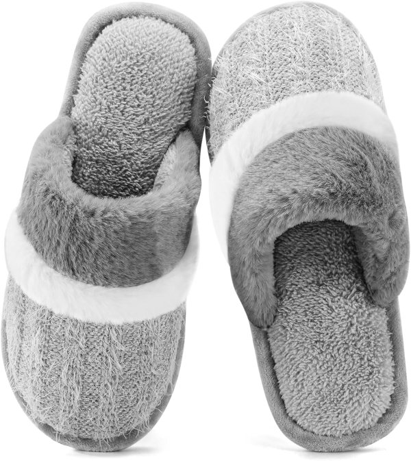 Women’s Fuzzy House Slippers Memory Foam Anti-Skid
