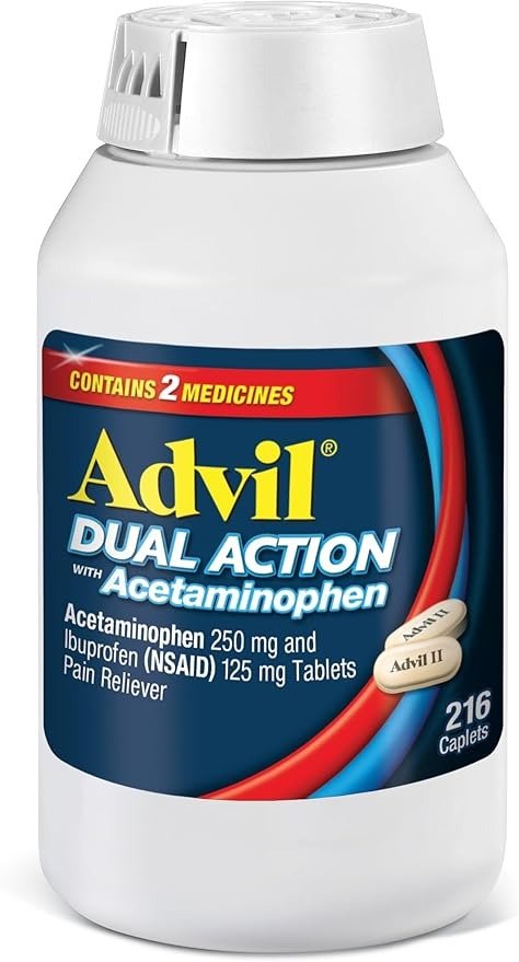Advil Dual Action Caplets 216 Count 8-Hour Pain Relief