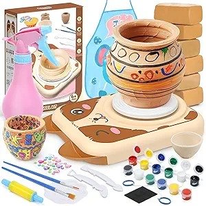 Skirfy Pottery Wheel for Kids-Art&Crafts Kits for Kids Ages 9-12 Clay Sculpting Tools & Painting Kit