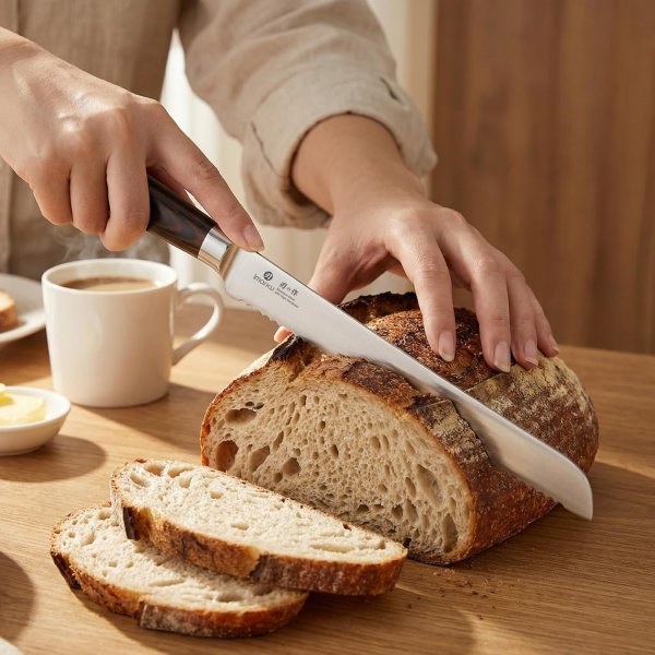 imarku 10-Inch Bread Knife German High Carbon Stainless Steel Serrated