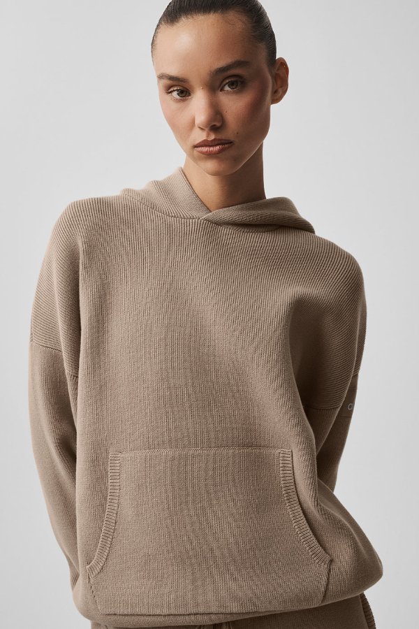 Scholar Hooded Sweater Gravel