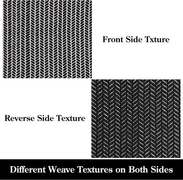 Lahome Belle 2x3 Door Mat Woven Cotton Black and White