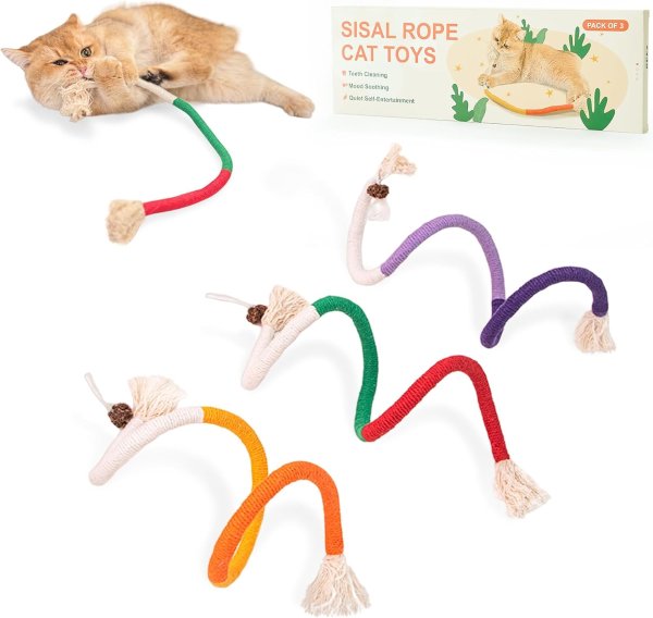 Gochanmon Catnip Chew Rope Toys 3 Pack 24 Inch