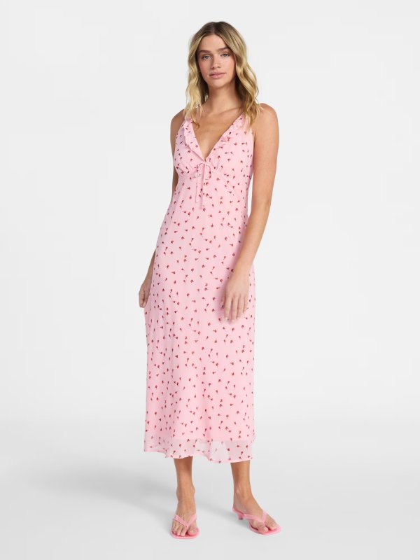 Sleeveless Ruffle Midi Dress Women's XXS-XXL