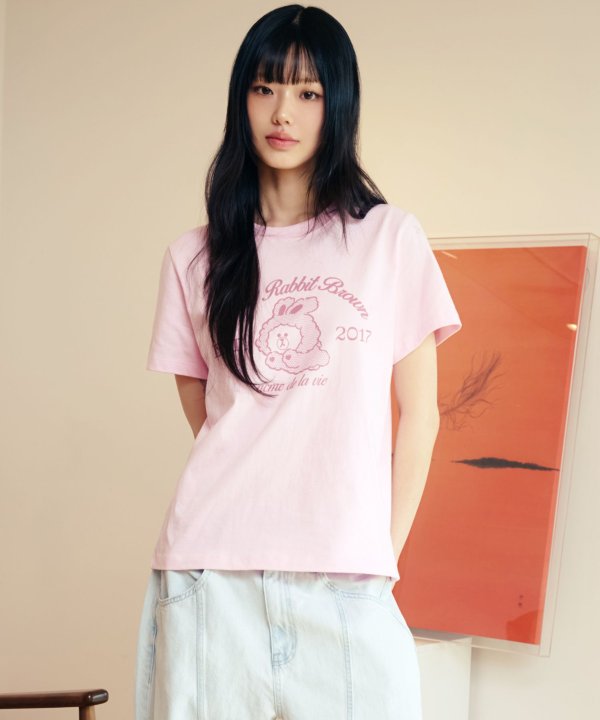 acmé de la vie Brown LINE FRIENDS Short Sleeve T-Shirt