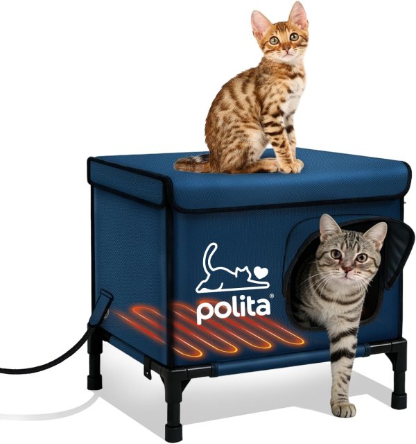 Polita Heated Outdoor Cat House Weatherproof Insulated