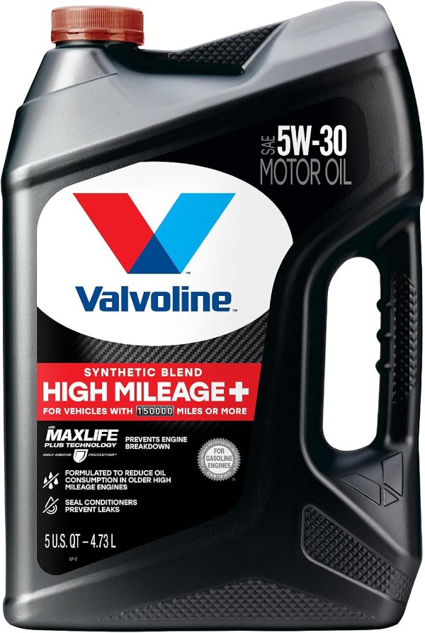 Valvoline 5W-30 High Mileage Motor Oil 5 Quart