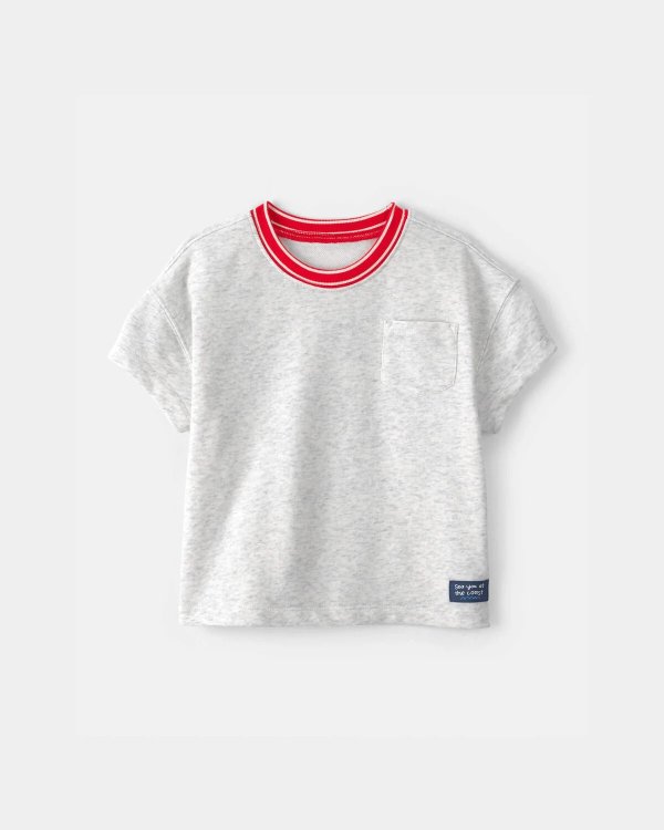 French Terry Toddler Boy Pocket T-Shirt Grey
