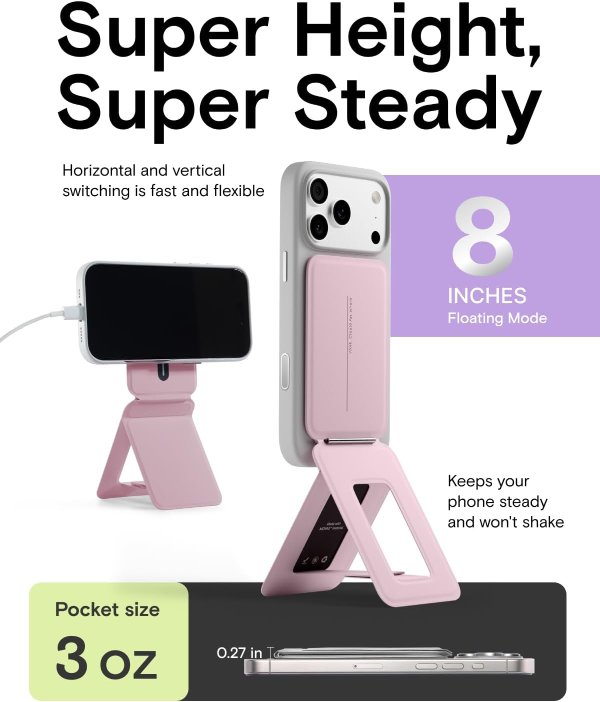 MOFT Phone Stand MOVAS Leather Magnetic Blush