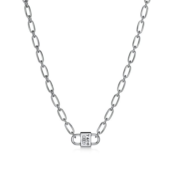 Tiffany & Co 1837 Collection Double Lock Pendant Necklace Sterling Silver