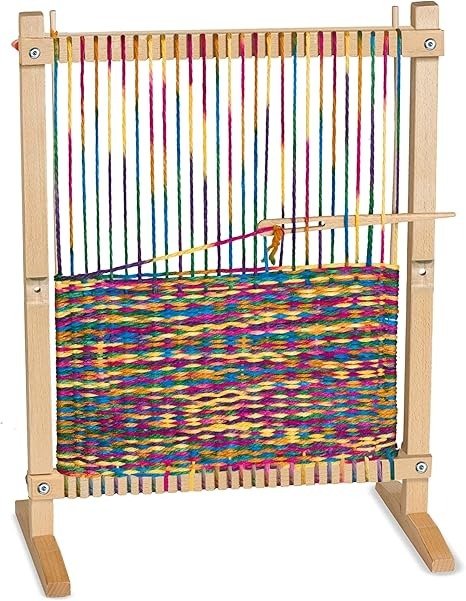 Melissa & Doug Wooden Weaving Loom Extra-Large 22.75 x 16.5 Inches