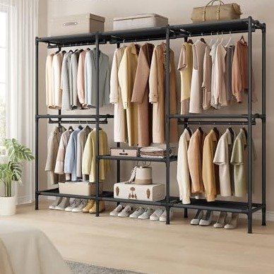 SONGMICS Clothes Rack URDR212BZ01, 79.9 Inches, Ink Black