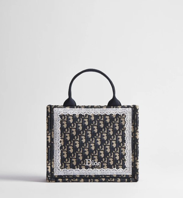 Book Tote 小号手袋 蓝色刺绣