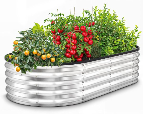 Utopia Home Metal Raised Garden Bed 4x2x1ft Silver