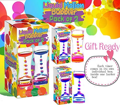 YUE MOTION Liquid Bubbler Sensory Hourglass Toy Colorful