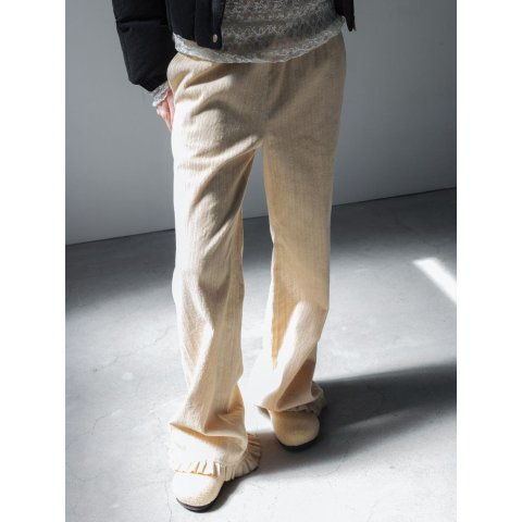 AND YOUCorduroy Elastic Waist Pants Ruffle Detail