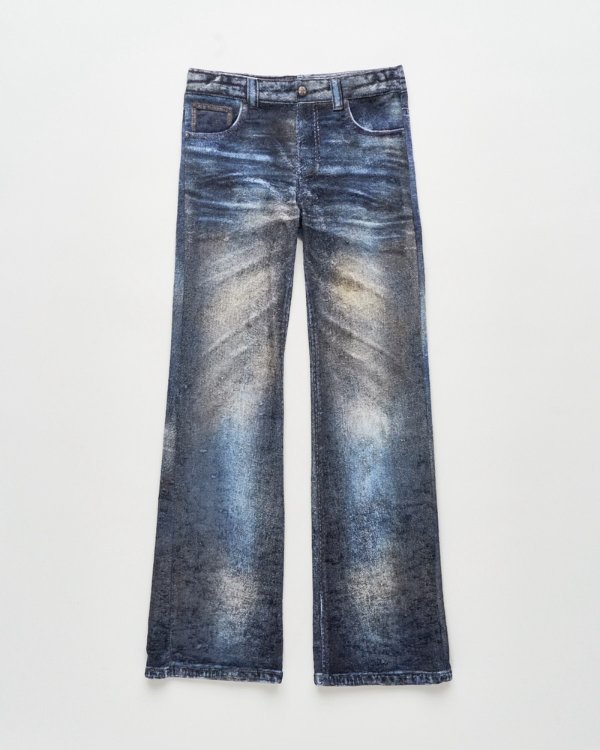 AVAVAV Printed Velour Straight Leg Trousers