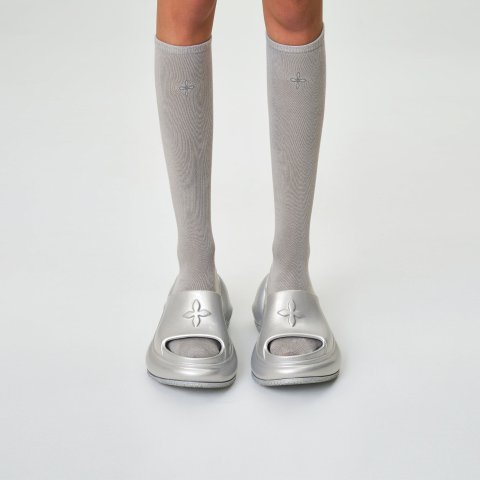 SMFK COMPASS WAVE High-Heel Bumper Sandals Silver