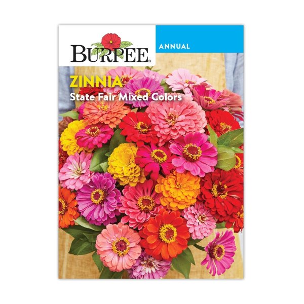 Burpee 'State Fair Mixed Colors' Zinnia Flower Seeds