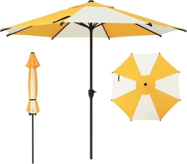Lyon Outdoor Umbrella 9FT Yellow Cream