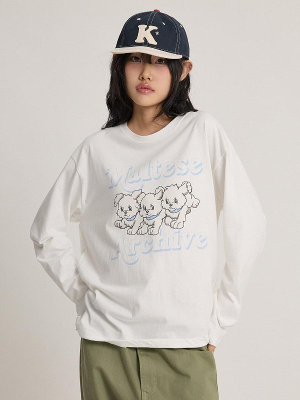 Maltese Archive Long-sleeve T-shirt Ver.2 Ivory