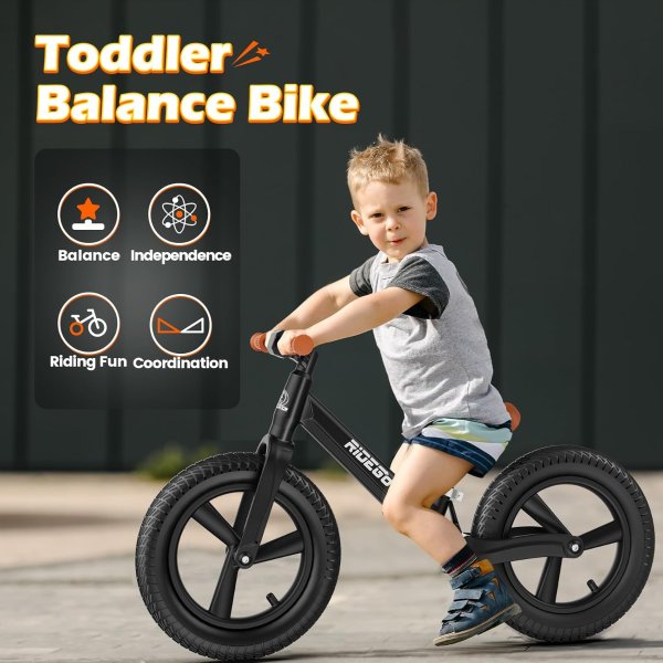 Ridego 14 Inch Kids Balance Bike Adjustable Seat