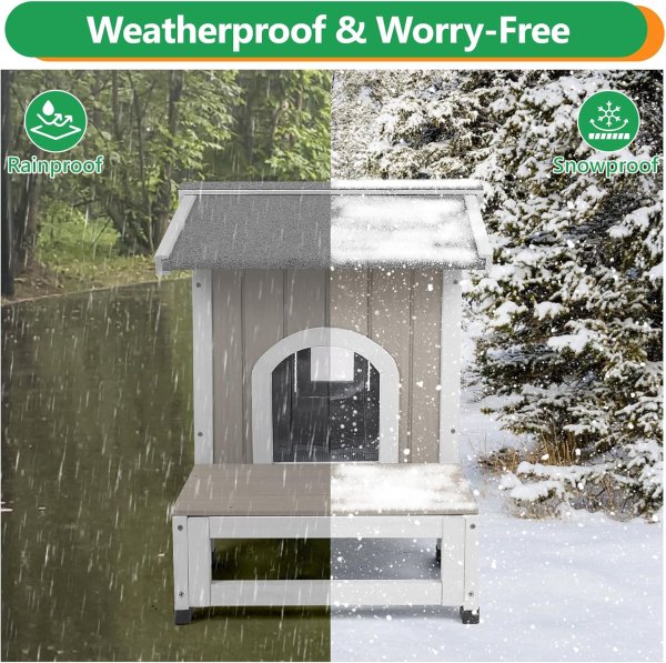 PetsCosset Outdoor Cat House Insulated Weatherproof