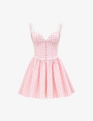 HOUSE OF CB Brigitte Print Linen-Blend Mini Dress