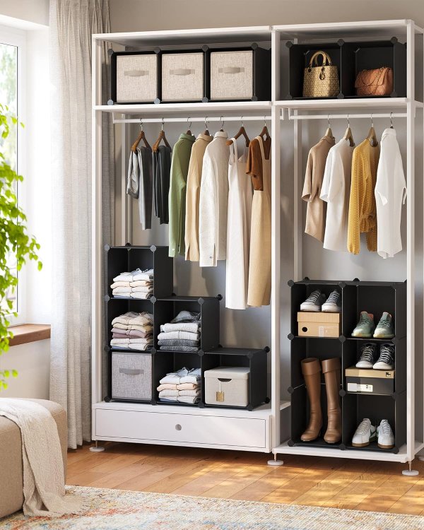 ULPC44BK Plastic Storage Organizer 16 Cubes Black