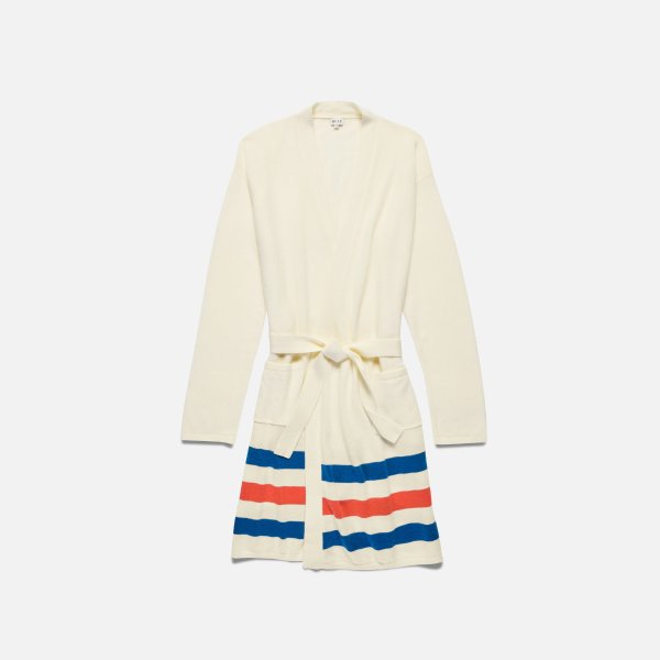 KULE Cashmere Blend Robe Striped Design