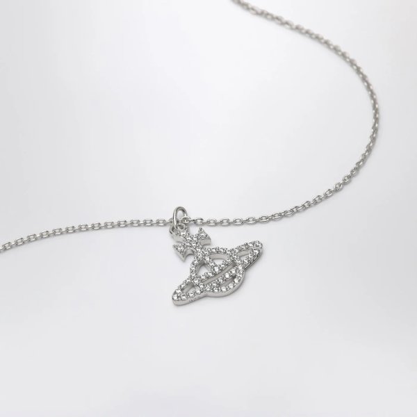 Orb Pendant Necklace with Crystals