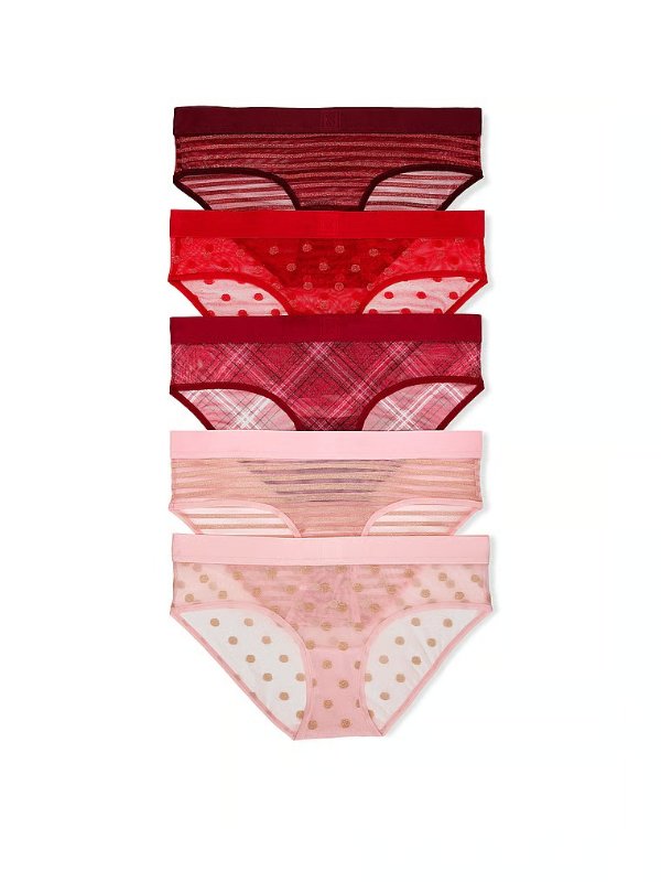 Sheer Heritage Shimmer Hiphugger Panties 5-Pack
