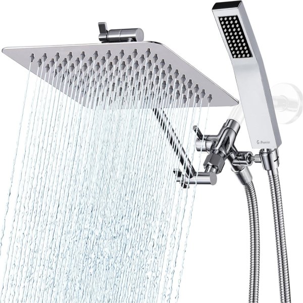 G-Promise All Metal 8 Inch Dual Square Shower Head