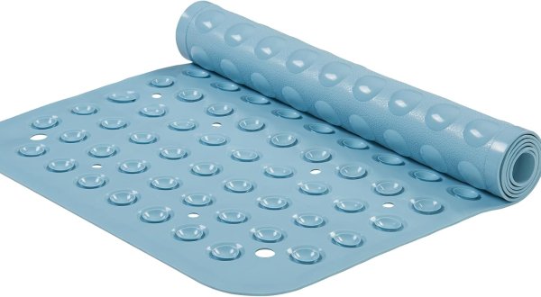 YANZIFLY Large Non-Slip Silicone Bathtub Mat Blue