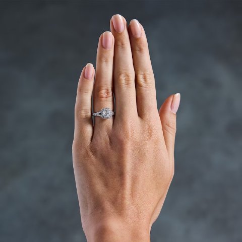 Princess-Cut Lab-Grown Diamond Engagement Ring 14K White Gold