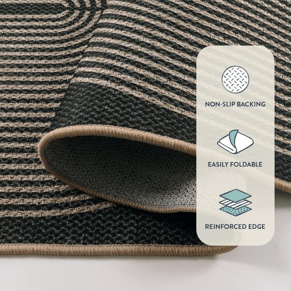 Lahome Enfys Jute Rug 3x5 Black