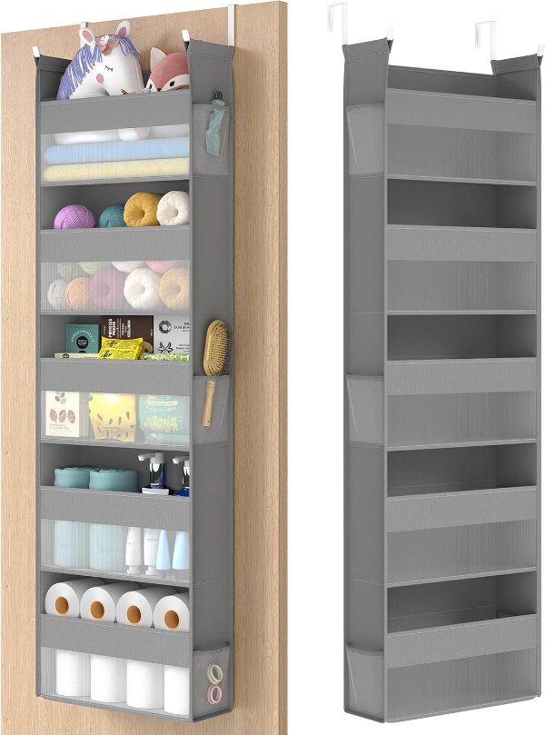 Over Door Organizer URDH007G01 5-Tier Dove Gray