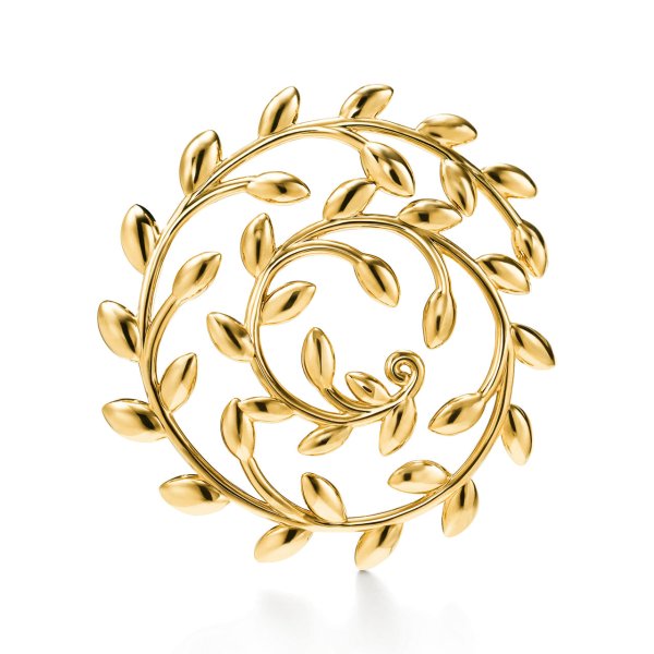 Tiffany & Co Paloma Picasso Olive Leaf 18K Yellow Gold Brooch
