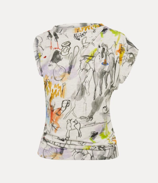 Hebo Top Embroidered Orb Motif