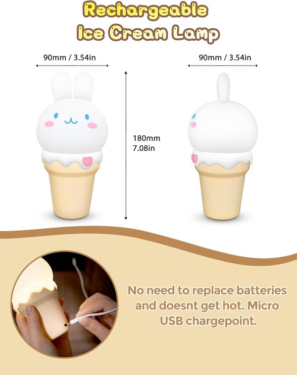 LOHAS LED LOHAS Bunny Night Light 7 Colors Rechargeable