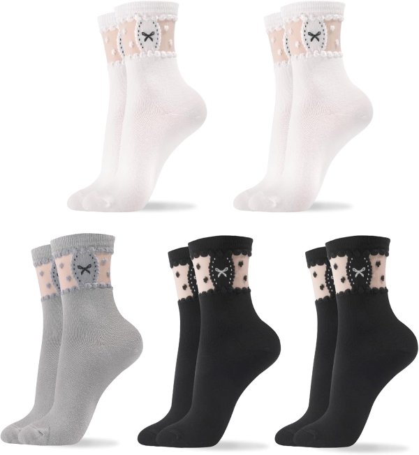 kikiya socks Kikiya Women's Cotton Socks Cartoon Design Size 6-8