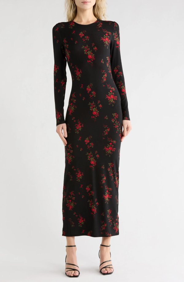 Tommie Floral Long Sleeve Midi Dress