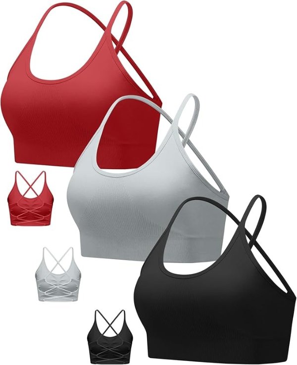 RUNNING GIRL Crisscross Back Seamless Sports Bra Medium Support