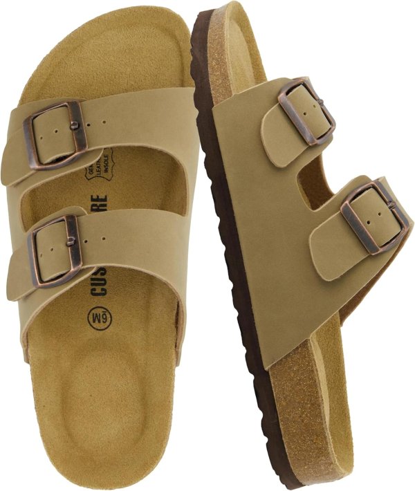 CUSHIONAIRE Lane Women’s Cork Double Buckle Sandals