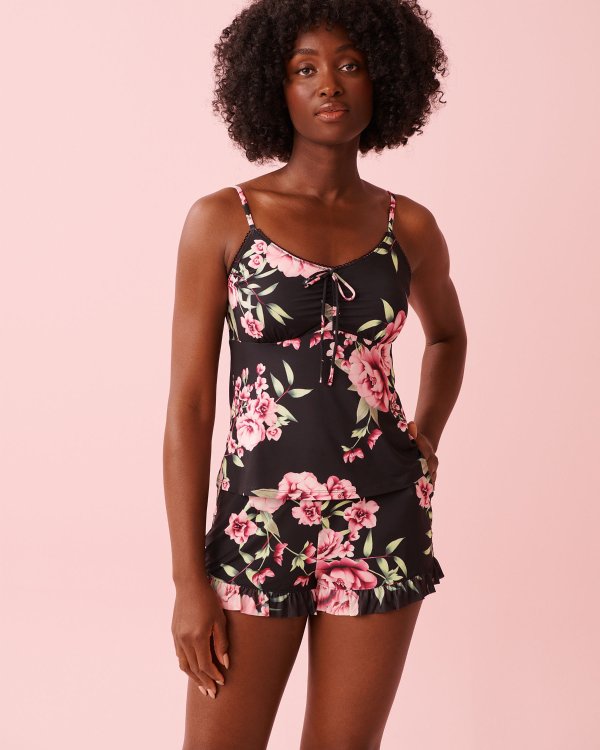 La Vie En Rose Peony Print Recycled Fibers Cami