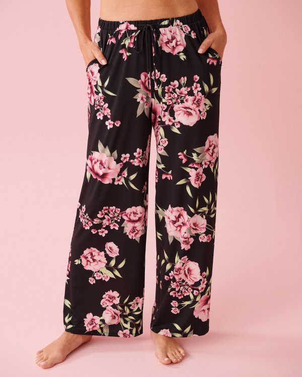 La Vie En Rose Peony Print Recycled Fibers Pants
