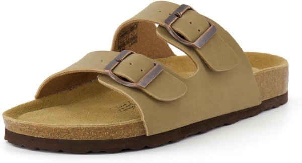 CUSHIONAIRE Lane Women’s Cork Double Buckle Sandals