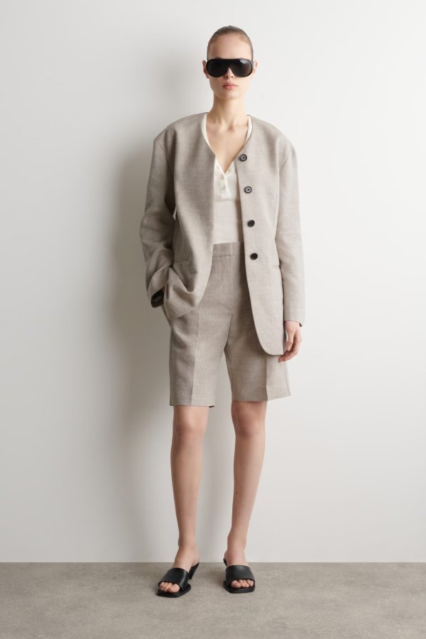 COS Linen Shorts Beige